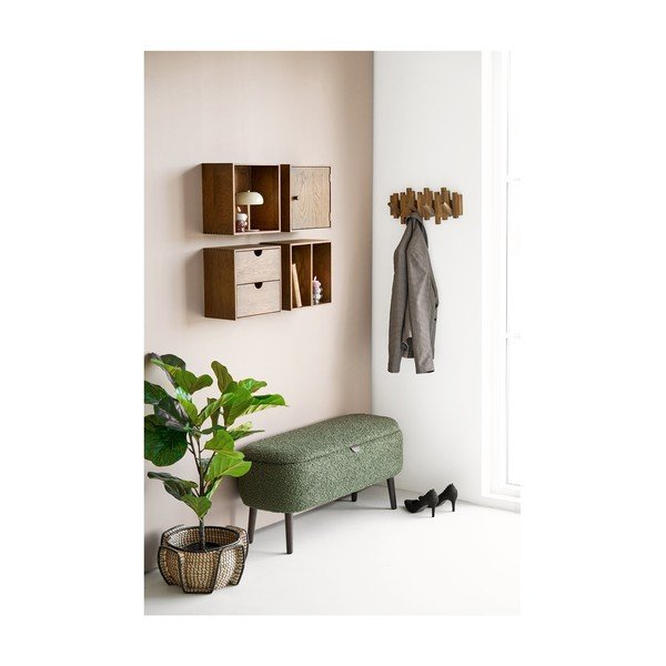 Žalios spalvos suolas iš boucle Harlow – House Nordic-image-1