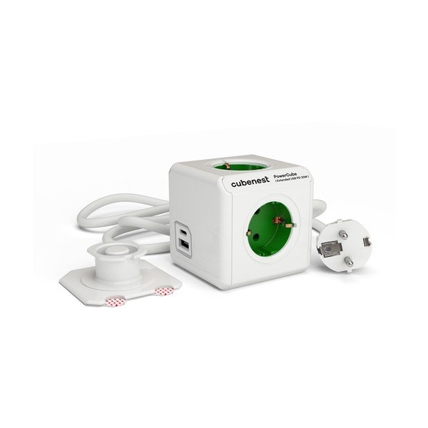 Kištukinis lizdas 13 cm PowerCube Extended USB Schuko – Cubenest-image-1