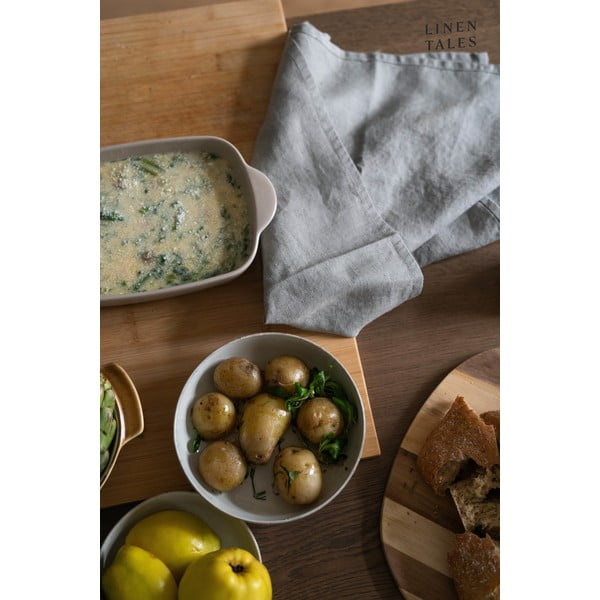 Virtuvės rankšluostis iš lino 45x65 cm Khaki – Linen Tales-image-1