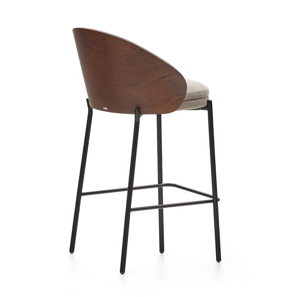 Rudos spalvos/smėlio spalvos baro taburetė (sėdynės aukštis 65 cm) Eamy – Kave Home-image-4