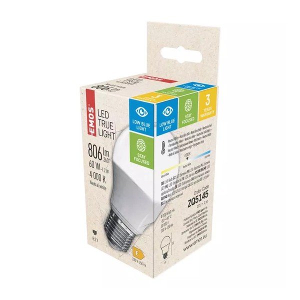 Neutrali LED lemputė 7 W E27, – EMOS-image-1