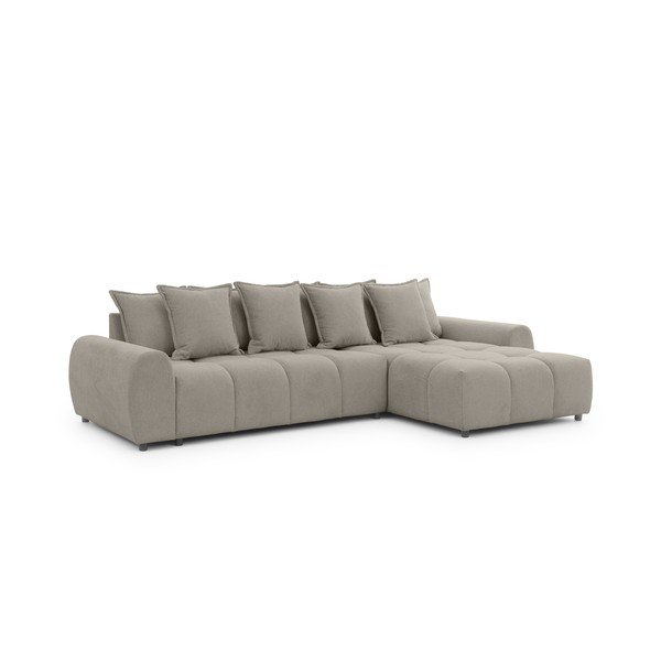 Taupe spalvos kampinė sofa (su dešiniuoju kampu/su gultu) Albane  – Ropez-image-3