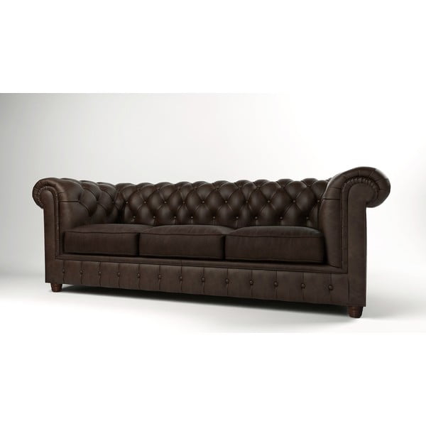 Tamsiai ruda aksomo sofa 230 cm Cambridge - Ropez