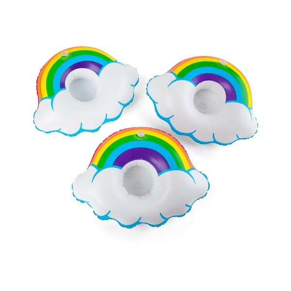 3 vaivorykštės formos pripučiamų gėrimų žiedų rinkinys Big Mouth Inc.-image-3