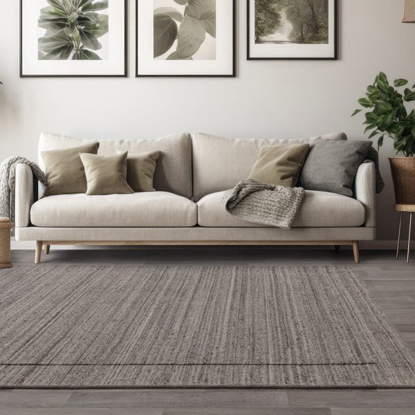 Rankų darbo iš vilnos kilimas pilkos spalvos 120x170 cm Larson – Asiatic Carpets-image-1