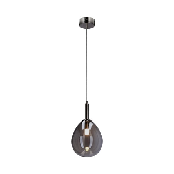 Pilkos spalvos kabantis šviestuvas LED su stiklo gaubtu Lukka – Candellux Lighting-image-3