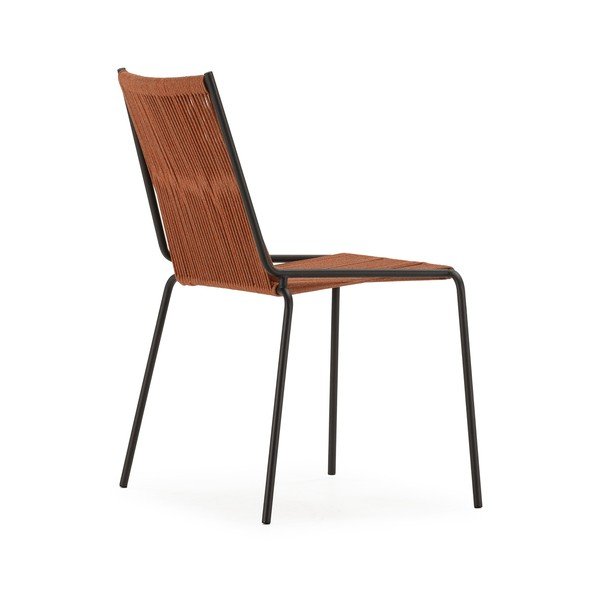 Terakotos spalvos iš metalo galima dėti viena ant kitos valgomojo kėdės 2 vnt. Emily – Marckeric-image-3