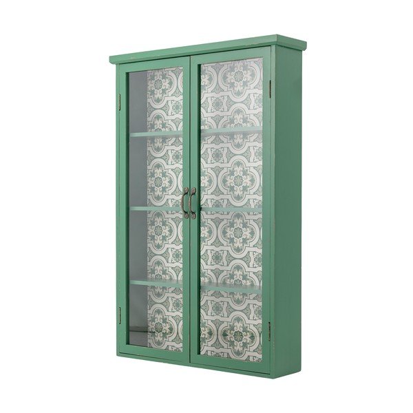 Žalios spalvos iš kėnio masyvo pakabinama vitrina 81x122x22 cm Hazem – Bloomingville-image-2