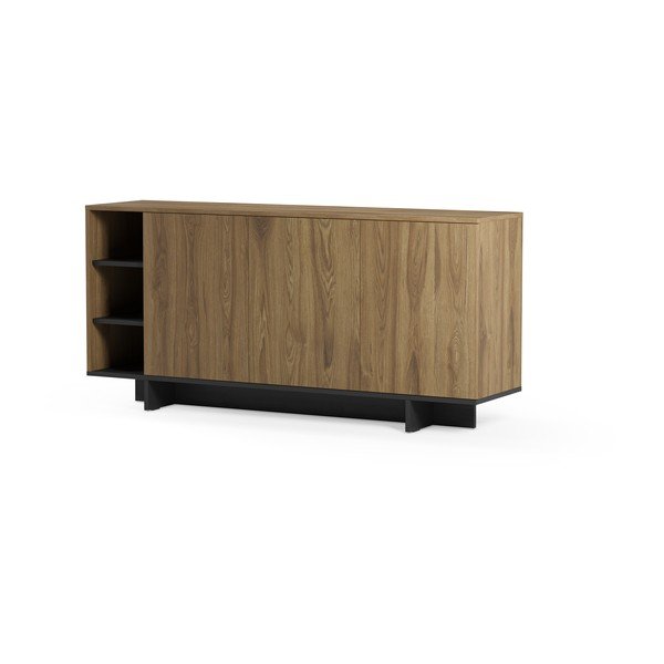 Juodos spalvos/natūralios spalvos spintelė iš ąžuolo 170x80x40 cm Cequoia – Marckeric-image-2