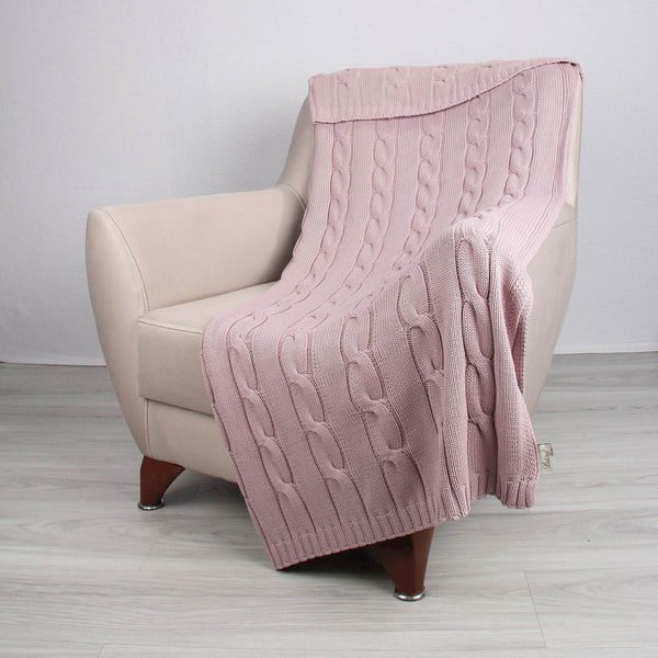 Rožinė medvilninė lovatiesė Couture, 130 x 170 cm