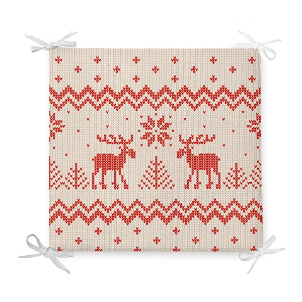 Kalėdinė sėdynės pagalvėlė iš medvilnės mišinio Minimalist Cushion Covers Merry Christmas, 42 x 42 cm