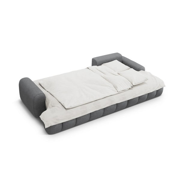 Pilkos spalvos sulankstoma/su sandėliavimo vieta kampinė sofa (su dešiniuoju kampu/su gultu) Linz – Cosmopolitan Design-image-4