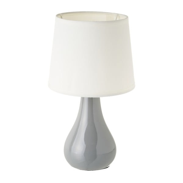 Iš keramikos stalinis šviestuvas baltos spalvos/pilkos spalvos su tekstiliniu gaubtu (aukštis 26 cm) – Casa Selección