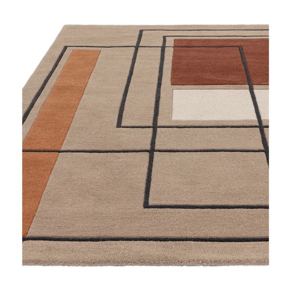 Kilimas iš vilnos raudonos plytų spalvos/smėlio spalvos 120x170 cm Reef – Asiatic Carpets-image-3