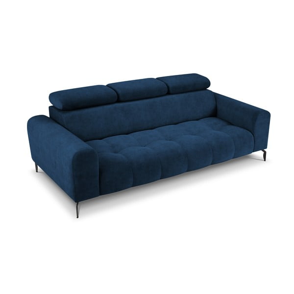 Mėlyna reguliuojama sofa su aksominiu paviršiumi Milo Casa Nico-image-3