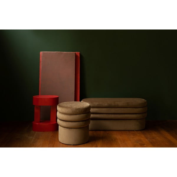 Rudos spalvos iš velveto suolas Aditi – Dutchbone-image-1