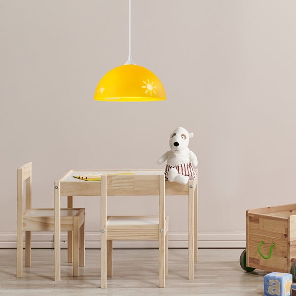 Vaikiškas šviestuvas ochros spalvos ø 30 cm su stiklo gaubtu Day & Night – LAMKUR-image-2