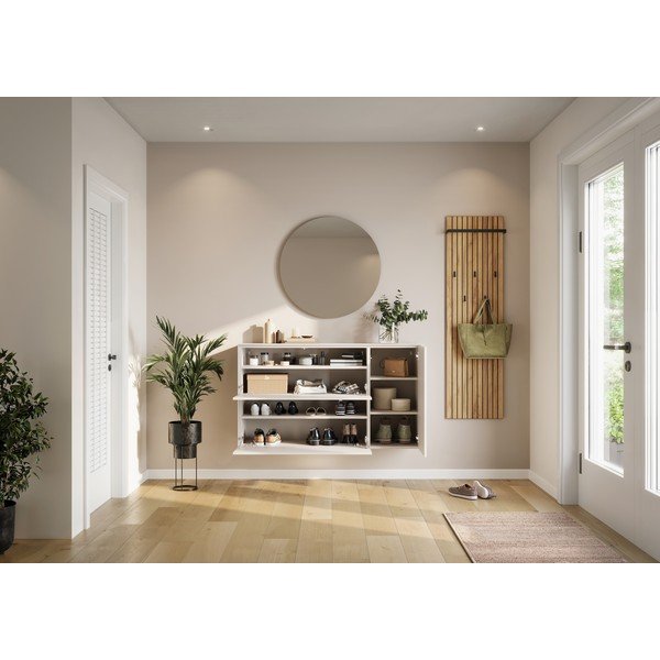 Kreminės spalvos pakabinama spintelė batams 137x78x41 cm – Germania-image-1