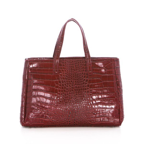 Bordo spalvos natūralios odos rankinė "Federica Bassi Python-image-3