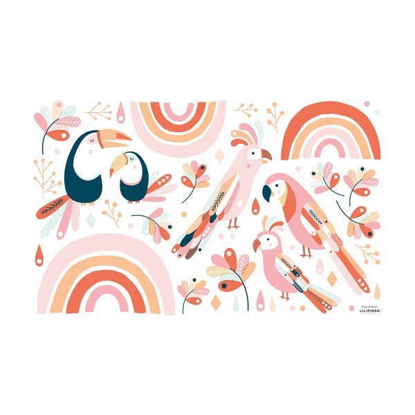 Lipdukų lapas 64x40 cm Paradisio Birds – Lilipinso