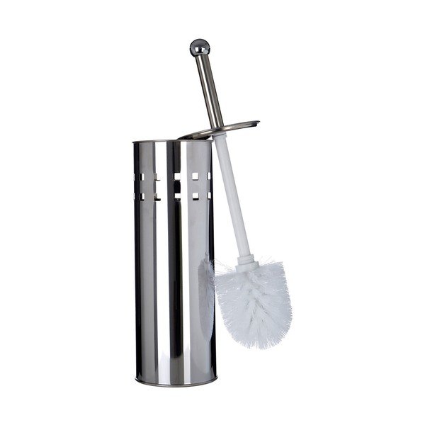 Matinės sidabrinės spalvos iš nerūdijančio plieno tualeto šepetys Indy – Premier Housewares-image-3