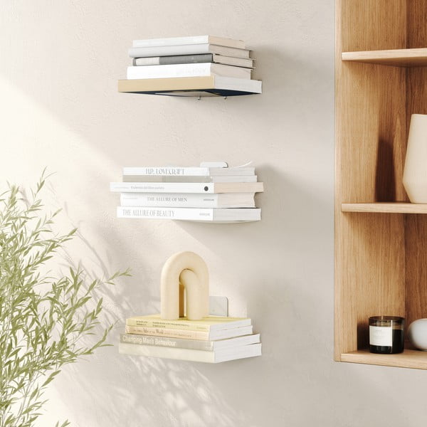 Sieninės lentynos iš metalo sidabrinės spalvos 3 vnt. 14 cm Conceal – Umbra-image-1