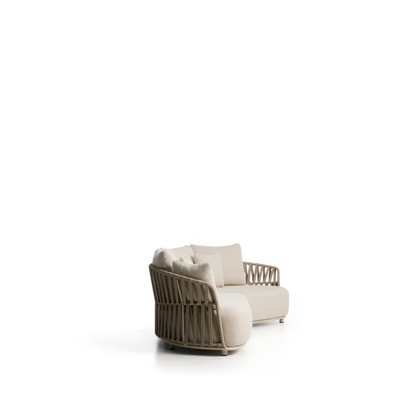 Smėlio spalvos/taupe spalvos iš audinio sodo sofa Osani – Kave Home-image-3