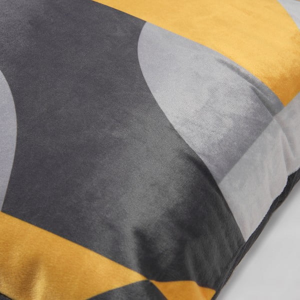 Pilkos ir geltonos spalvos užvalkalas "La Forma Rise", 45 x 45 cm-image-1