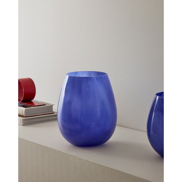 Mėlynos spalvos iš stiklo  vaza (aukštis 26 cm) Kelse – Kave Home-image-1