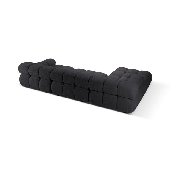 Iš boucle modulinė kampinė sofa antracito spalvos (su kairiuoju kampu) Bellis – Micadoni Home-image-4