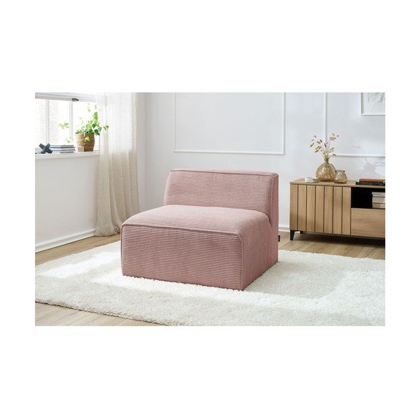 Rožinės spalvos iš kordinio velveto modulinė sofos dalis (modulinė) Megeve – Bobochic Paris-image-1