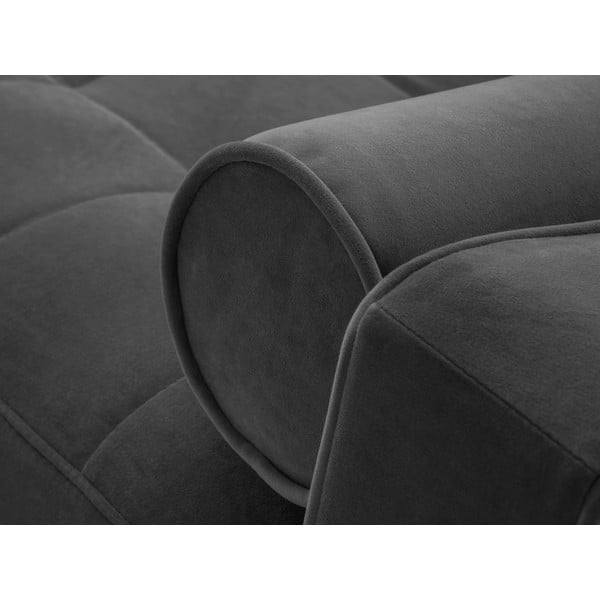 Tamsiai pilka aksominė kampinė sofa Milo Casa Santo, kampas dešinėje-image-1