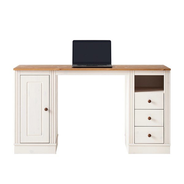 Rašomasis stalas su pušies masyvo stalviršiu 50x140 cm Anita – Støraa-image-3