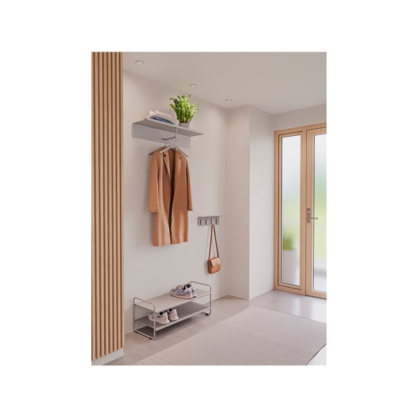 Šviesiai pilkos spalvos iš plieno sieninė lentyna su lentyna 11,5 cm A-Hallway – Zone-image-2