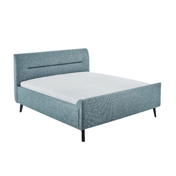 Mėlyna minkšta dvigulė lova su spintele ir grotelėmis 180x200 cm Enjoy - Meise Möbel