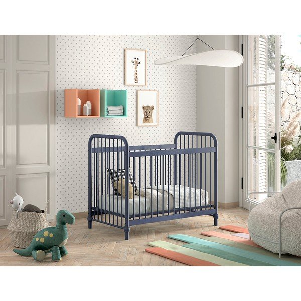 Vaikiška lovelė iš metalo mėlynos spalvos 60x120 cm BRONXX – Vipack-image-1