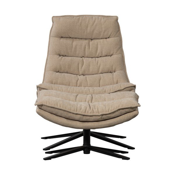 Natūralios spalvos iš šenilinio audinio pasukamas fotelis su atrama kojoms Kube – WOOOD-image-3