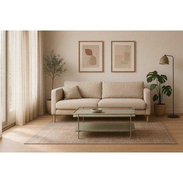 Žalios spalvos iš metalo kavos staliukas 55x110 cm Yuba – Unique Furniture-image-1