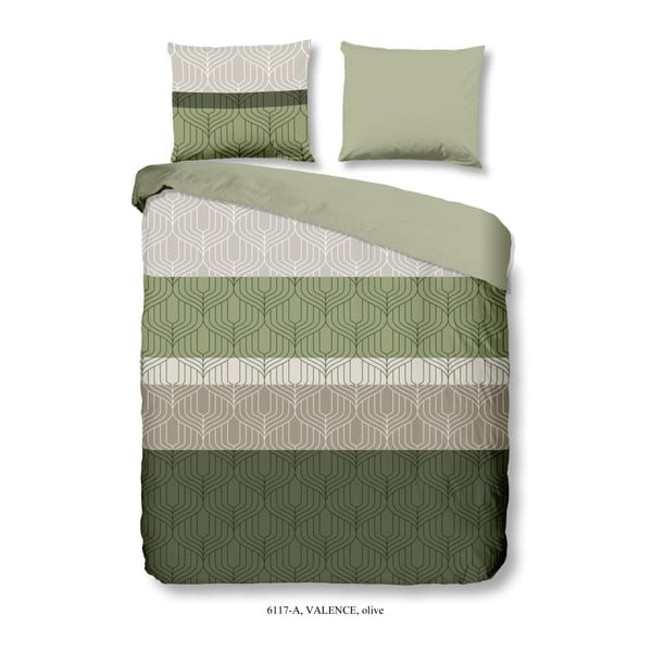 Žali medvilniniai dviviečiai lovos skalbiniai "Good Morning Valence", 200 x 240 cm