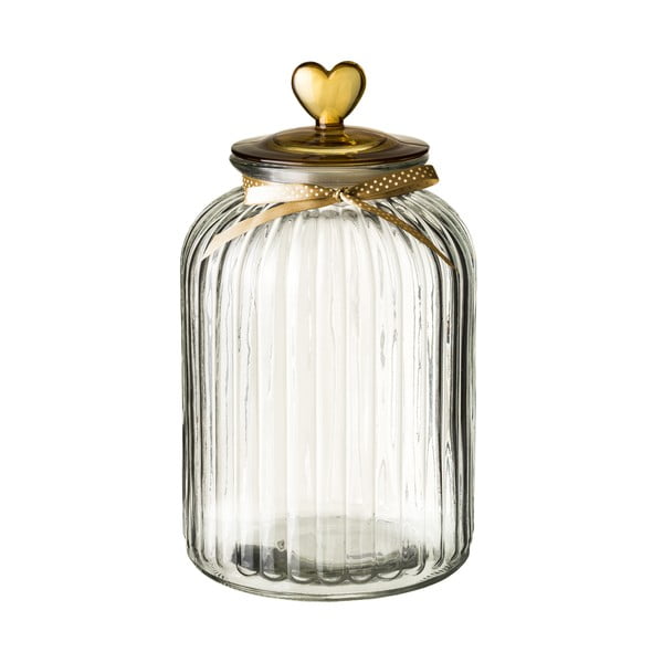 Stiklinis indas su auksiniu dangteliu Unimasa Heart, 5,4 l