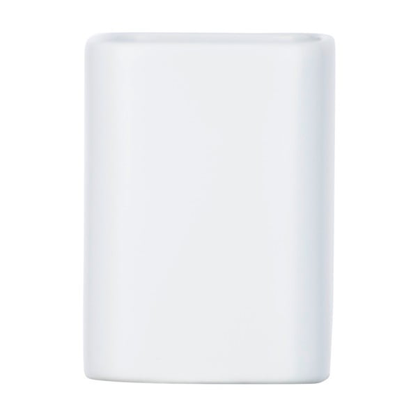 Matinės baltos spalvos keraminis dantų šepetėlio puodelis Wenko Hexa-image-2