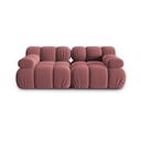 Sofa rožinės spalvos iš velveto 188 cm Bellis – Micadoni Home