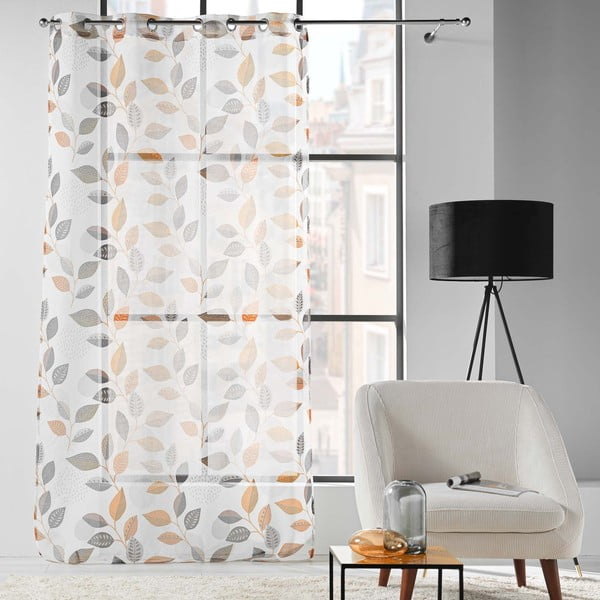 Permatoma užuolaida baltos spalvos 140x280 cm Vahine – douceur d'intérieur-image-2