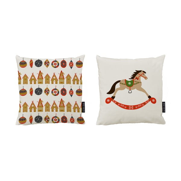 Dekoratyvinės pagalvėlės 2 vnt. su Kalėdų motyvu 45x45 cm Gingerbread House – Butter Kings