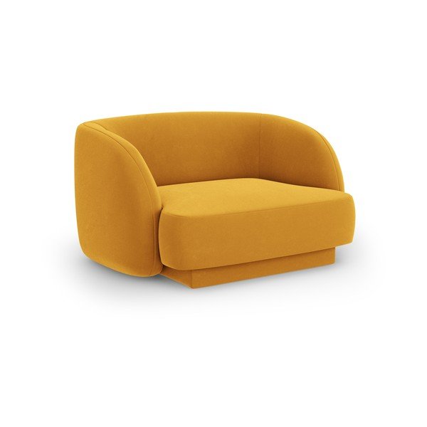 Krėslas garstyčių spalvos iš velveto Miley – Micadoni Home