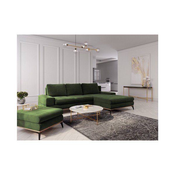 Žalios spalvos sofa-lova Windsor & Co Sofas Planet, dešinysis kampas-image-1