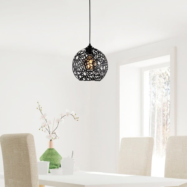Kabantis šviestuvas juodos spalvos ø 25 cm Fellini – Opviq lights-image-1