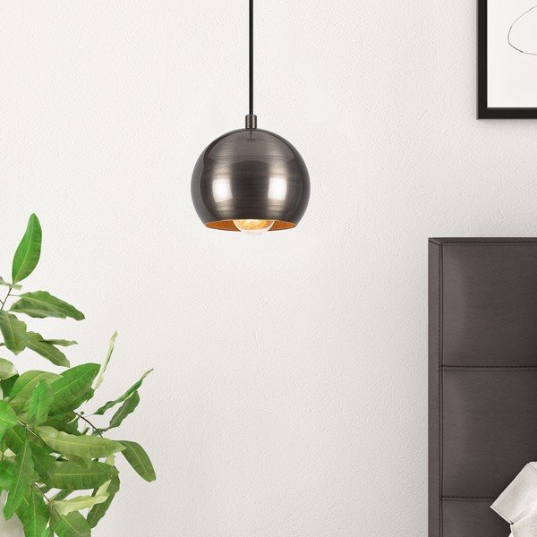 Kabantis šviestuvas sidabrinės spalvos ø 30 cm su metaliniu gaubtu Berceste – Opviq lights-image-1