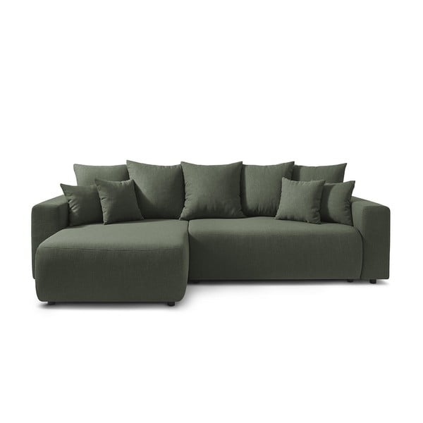 Žalia kampinė sofa-lova Bobochic Paris Envy