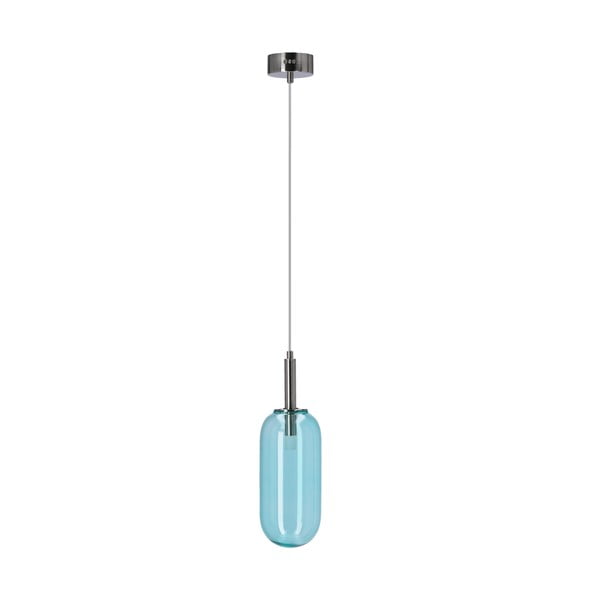 Mėlynos spalvos kabantis šviestuvas LED ø 13 cm su stiklo gaubtu Fiuggi – Candellux Lighting